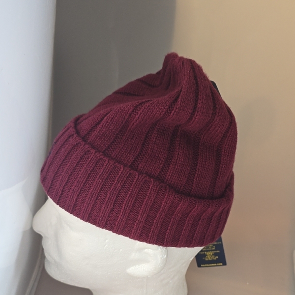 Ralph Lauren Men's Dark Red Knit Hat - Picture 3 of 3